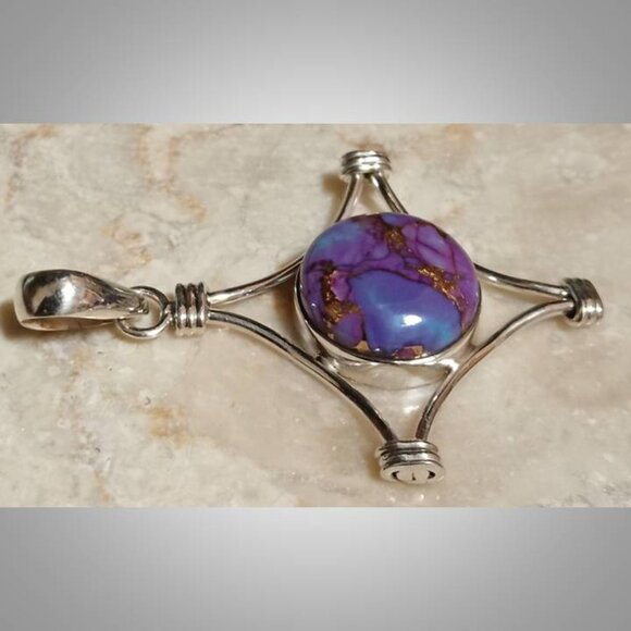 AUTHENTIC Mohave Purple Turquoise sterling silver pendant SJ808-01 - Picture 4 of 7